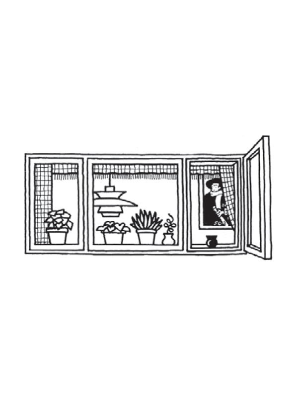 En illustration af at man lukke vinduet op i de rum man opholder sig i.