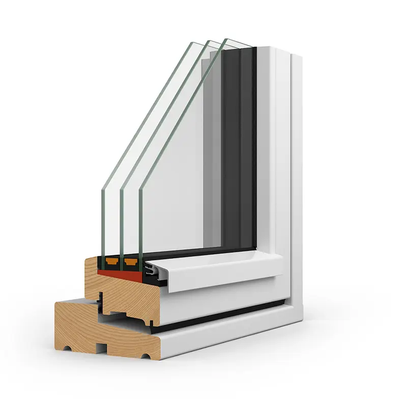 En 3D illustration af vores Nor1 træ 3-lags konstruktion.