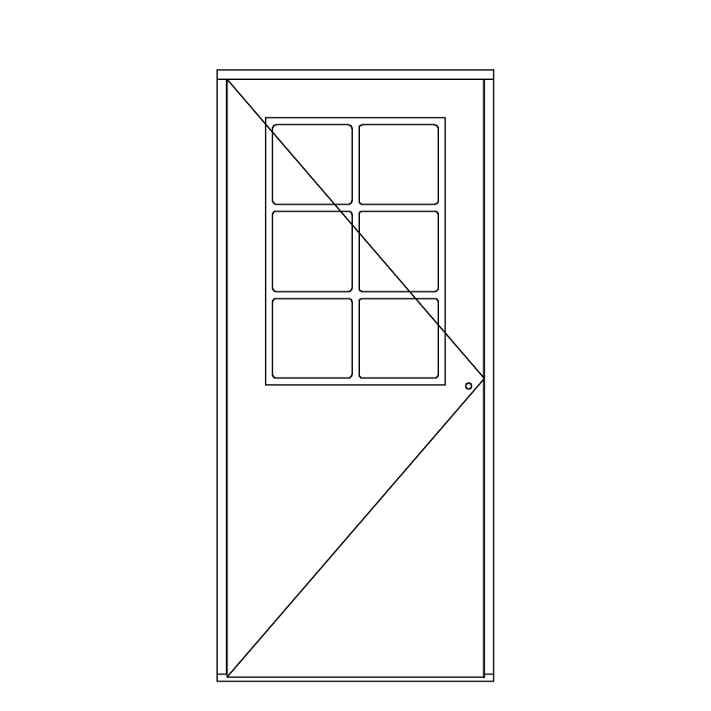 Illustration af facadedør model PD OH 2006