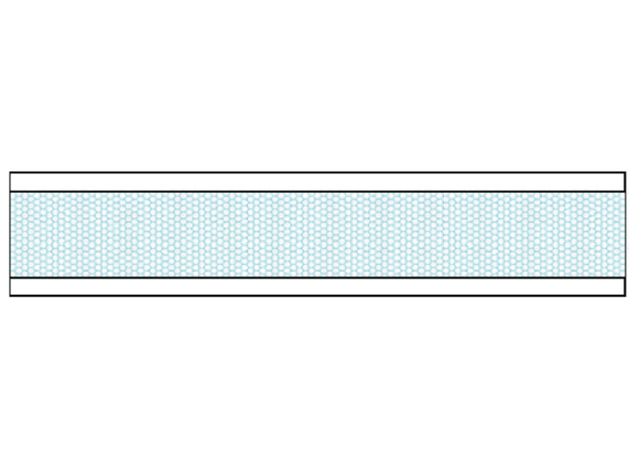 Skitse af en glat alu fyldning.