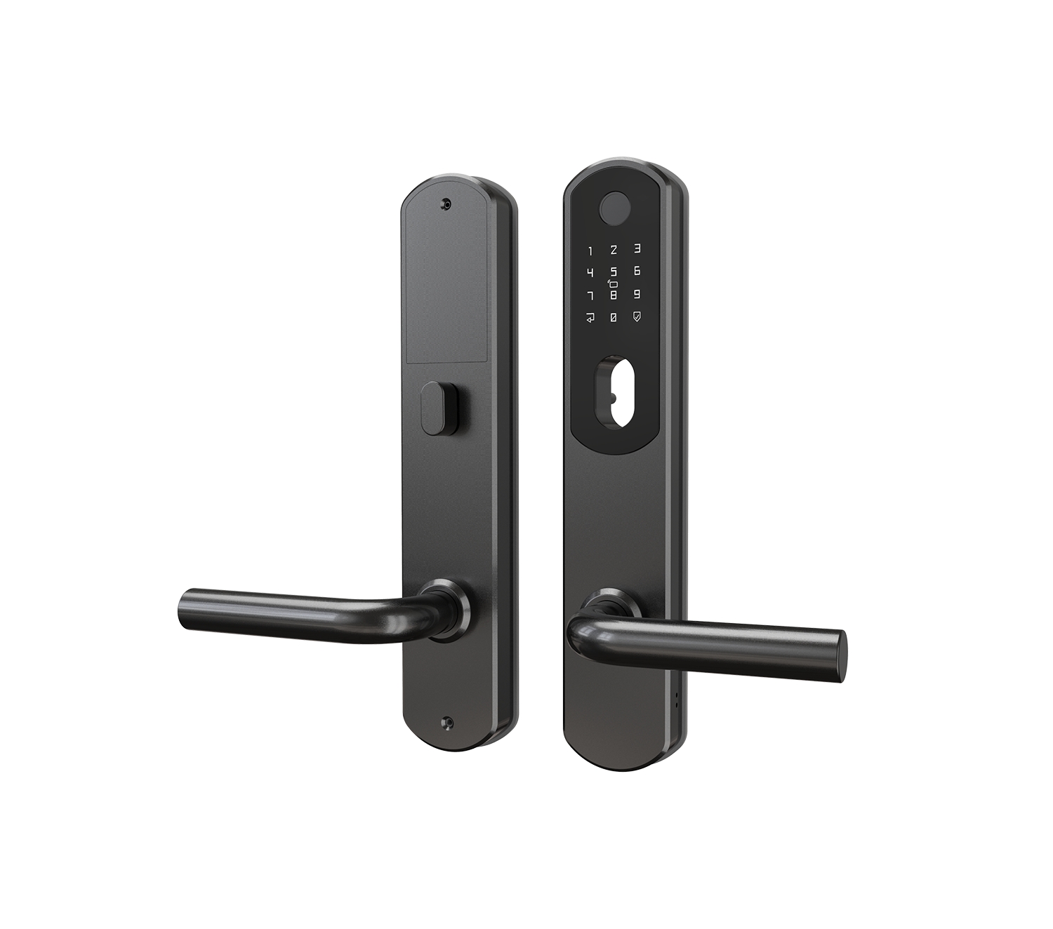 Guard Universal dørlås i sort med cylinder og tal. Model 14402.