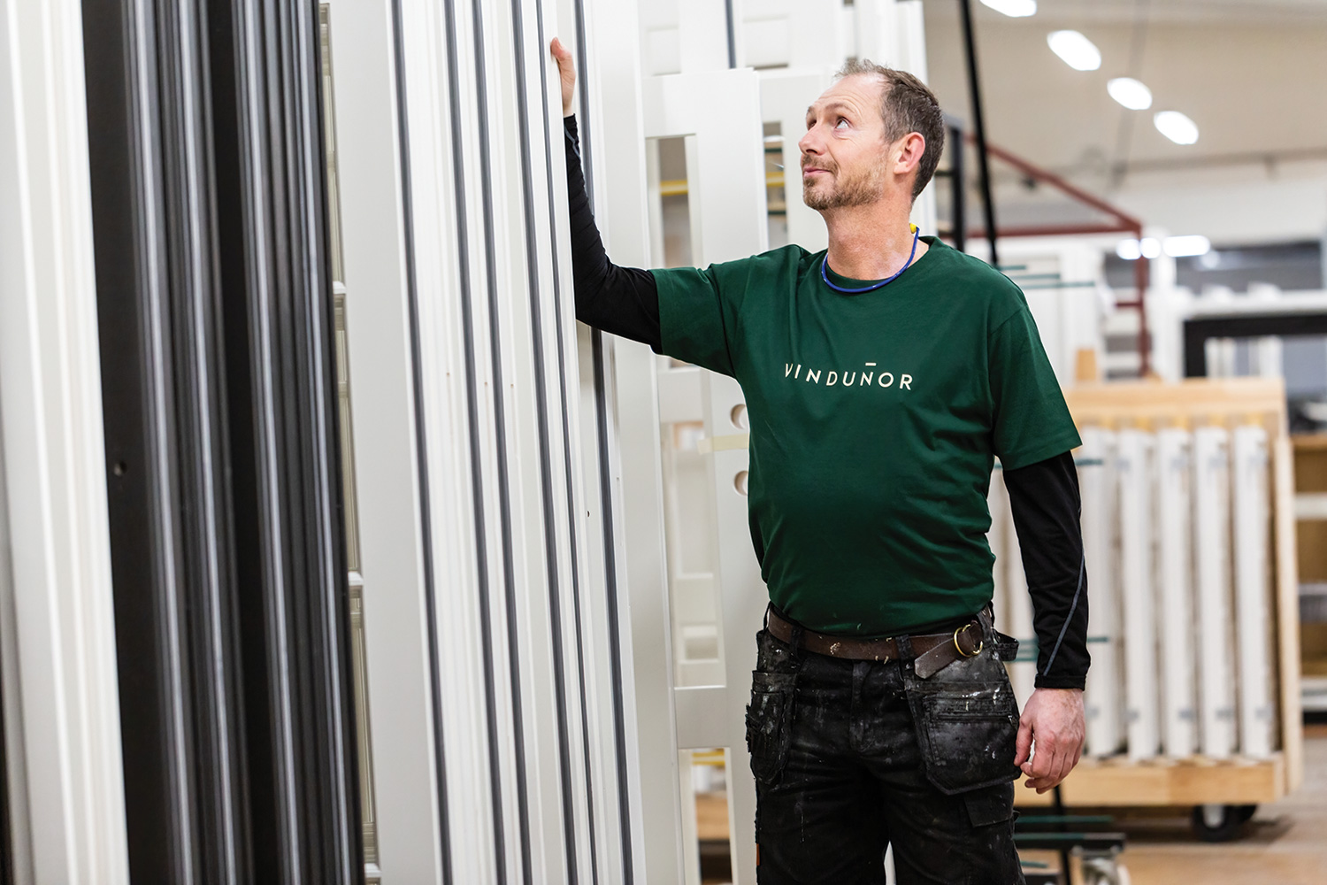 Allan i vores nye grønne Vindunor t-shirt, hvor logoet ses tydeligt.