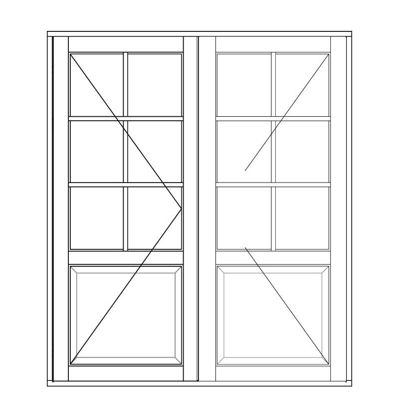 Illustration af dobbeltdør model D 216