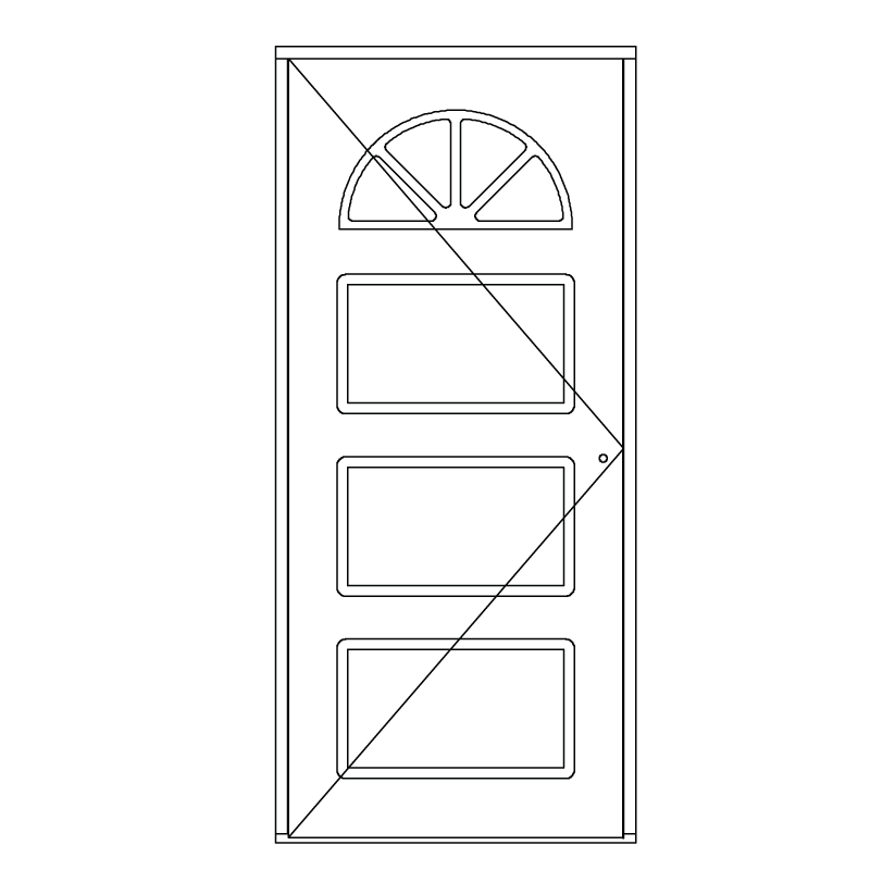 Illustration af facadedør model PD OH 3006