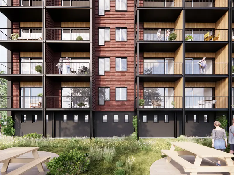 renovering projekt af lejlighedskompleks der skal have ny facade