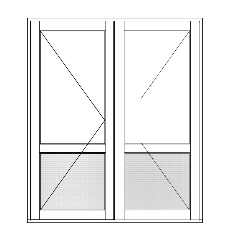 Illustration af dobbeltdør model D 212