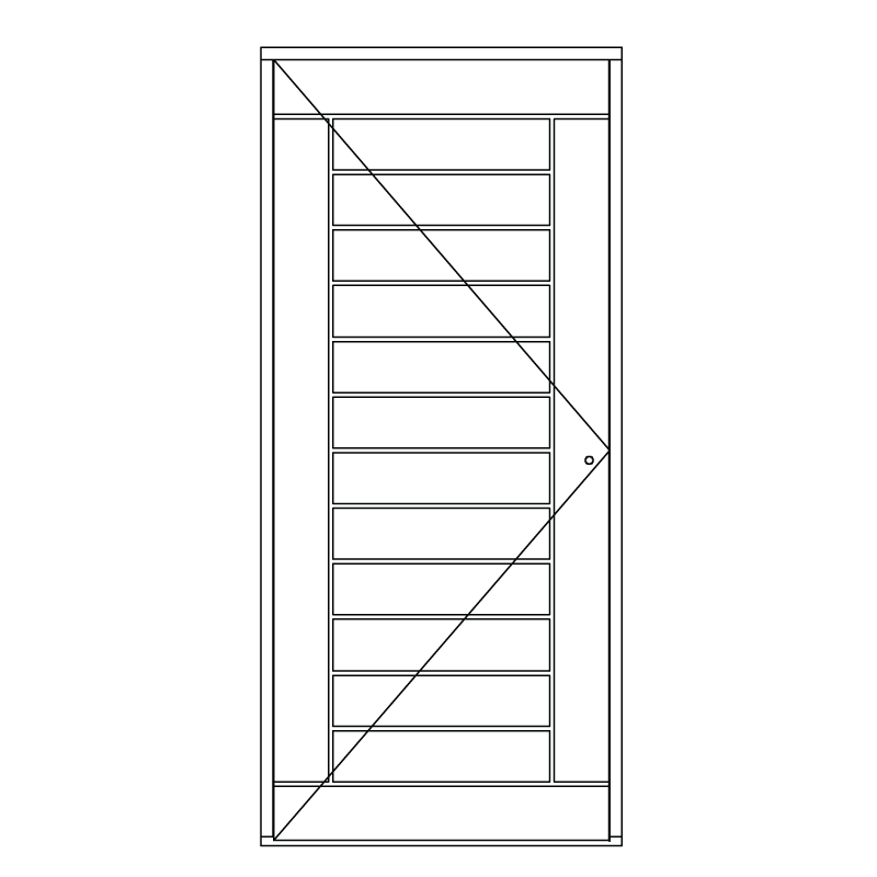 Illustration af facadedør model PD OH 1014