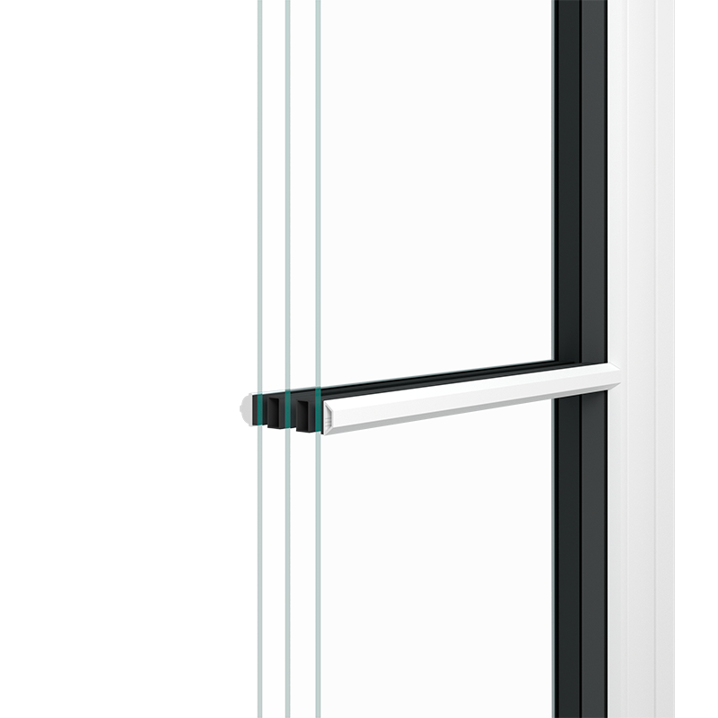 3D illustration af en udvendig 19 mm sprosse til træ/alu Nor48 kitfals.