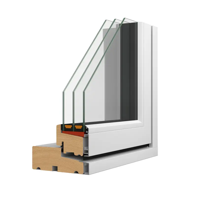 En 3D illustration af vores Nor48 træ/alu 3-lags konstruktion med kitfals.