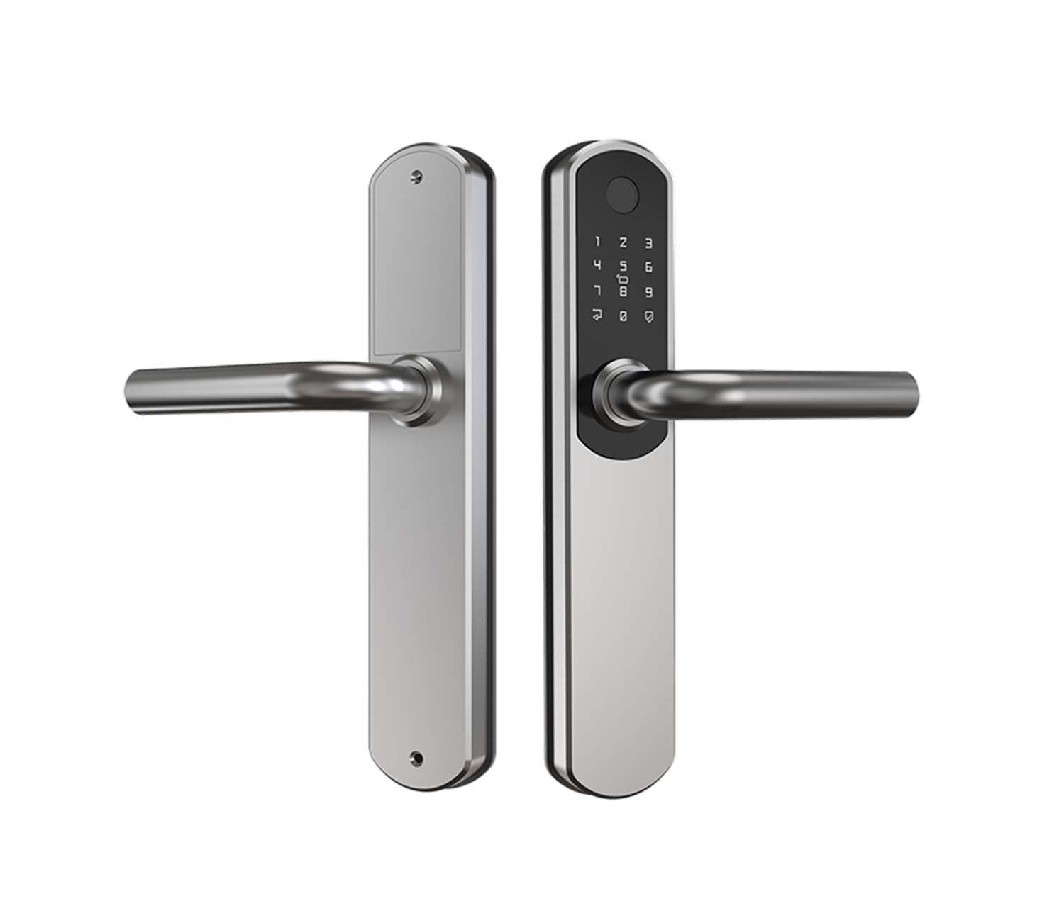 Guard Universal dørlås i rustfri med fingeraftryk og tal. Model 14420.