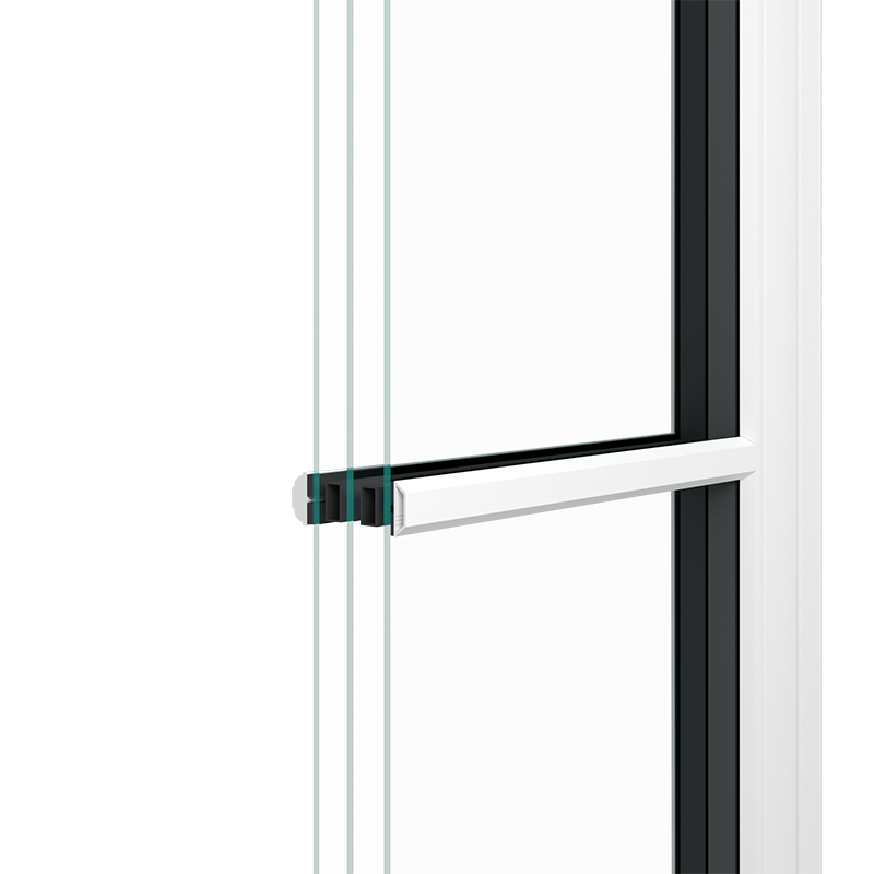 3D illustration af en udvendig 25 mm sprosse til træ/alu Nor48 kitfals.
