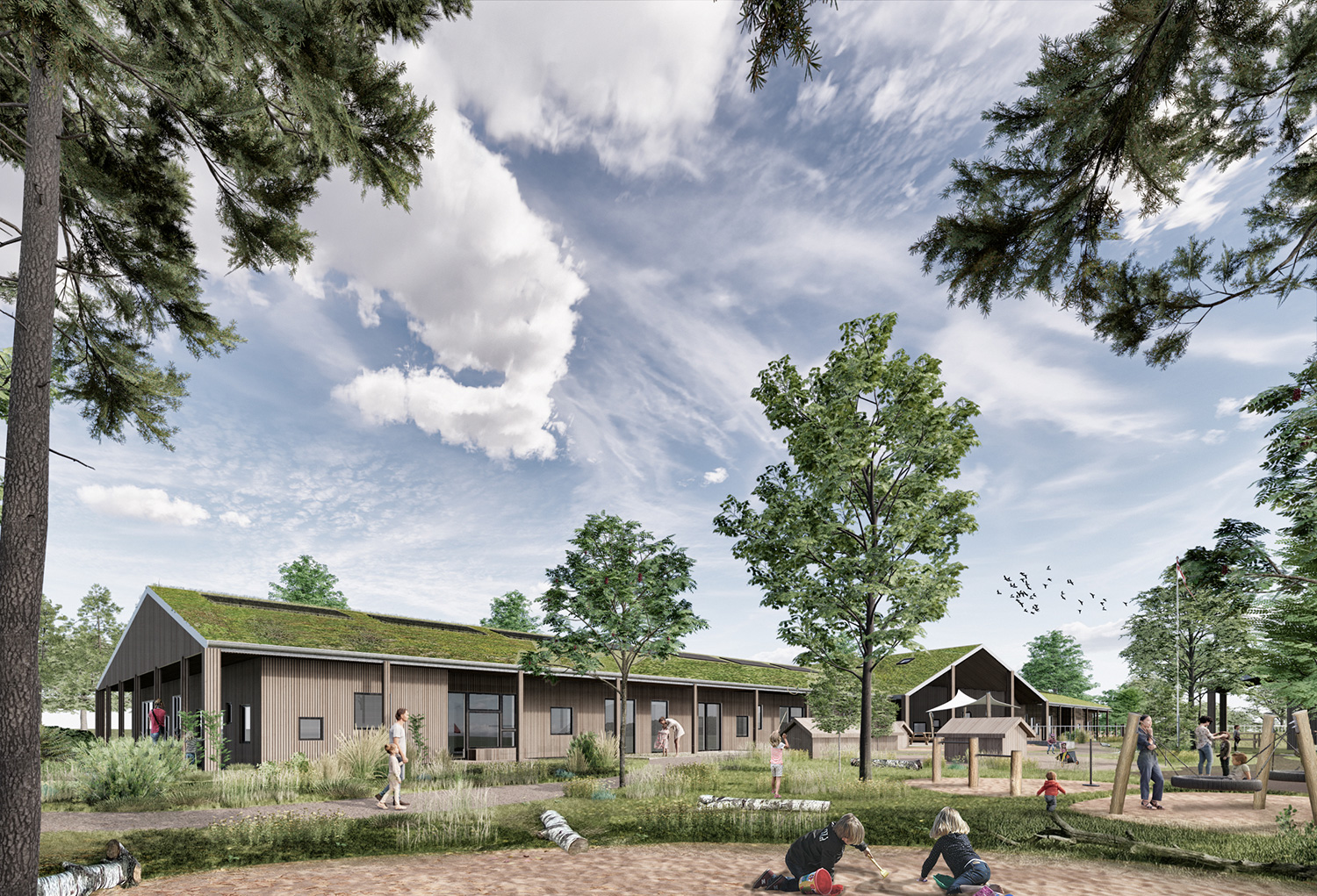 3D tegning over legeplads