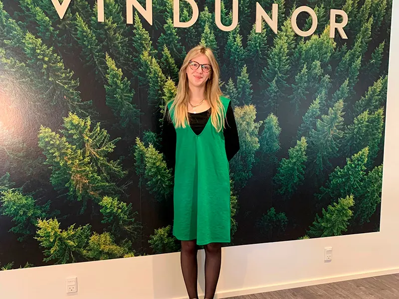 Mathilde da hun startede som Vindunors første salgselev.