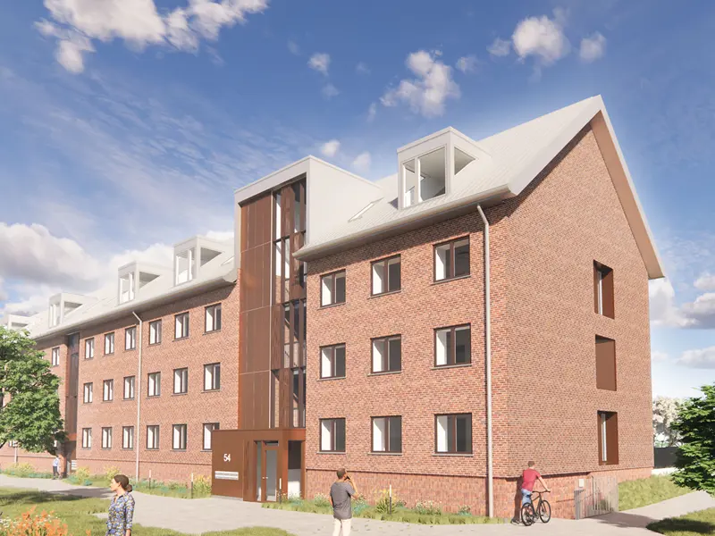 3D tegning af et etagebygning