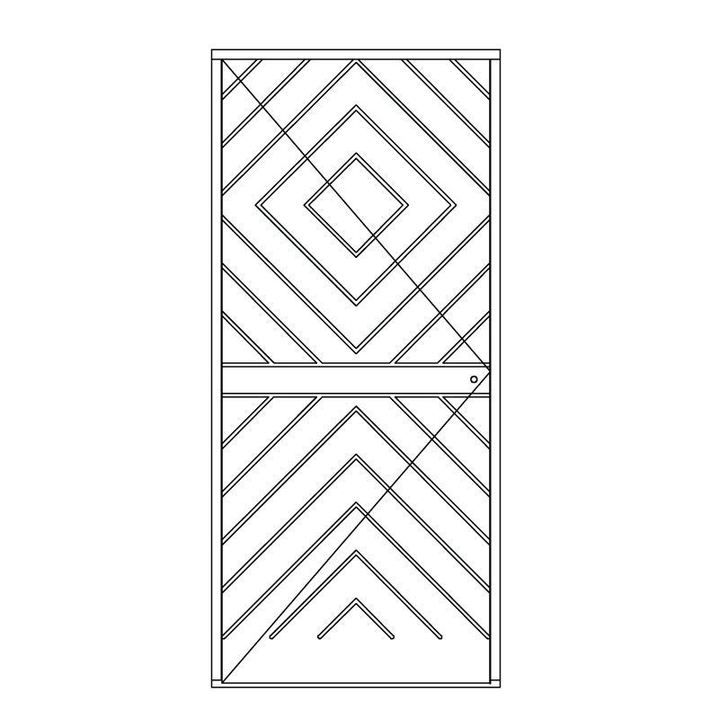 Illustration af facadedør model PD OH 1007